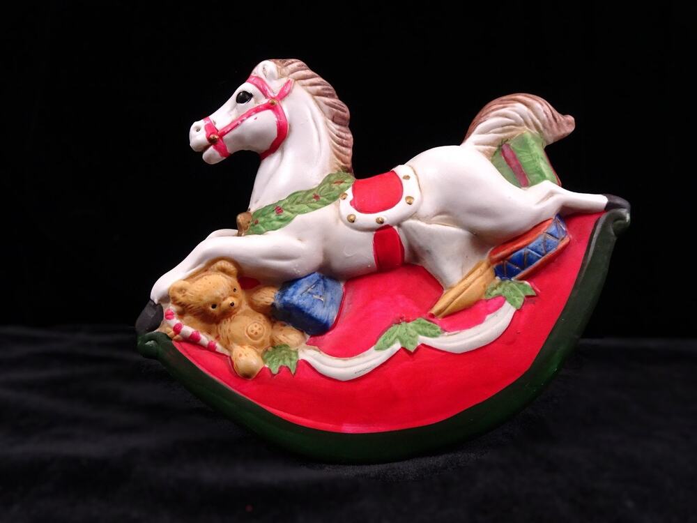 Silvestri Musical Rocking Horse Christmas Toyland Song Animated Music Box VIDEO